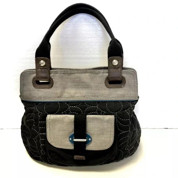 Fossil Key-Per bag Black QUILTED Coated Leather Large - Picture 3 of 11